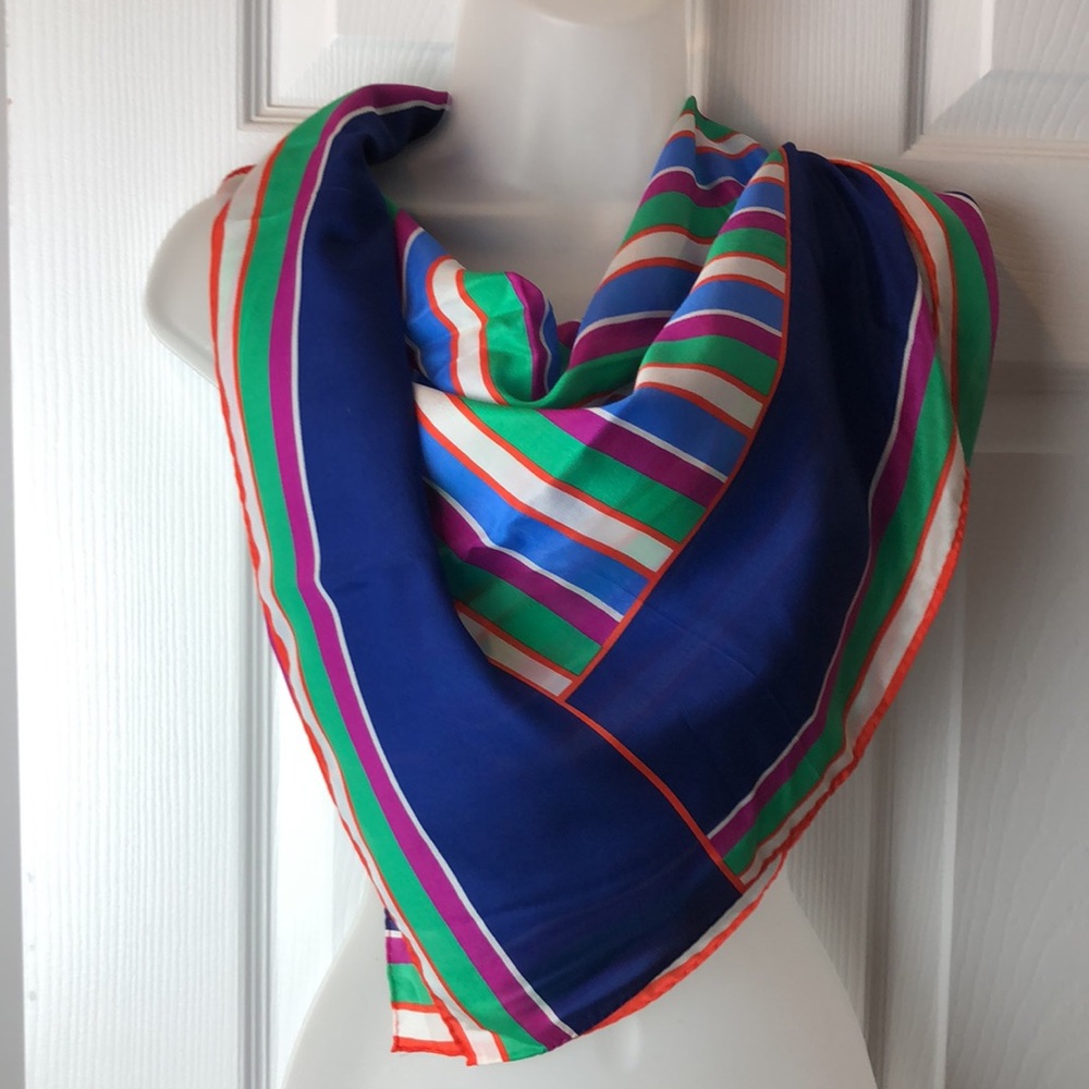 Liz Claiborne Square Silk Scarf VTG